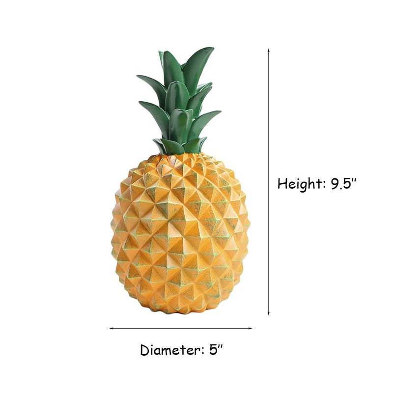 WAIT FLY 5.5 x 9.5 Inch Elegant Pineapple Shape Resin Piggy Bank Coin Bank Money Bank Home Decoration - Image 2